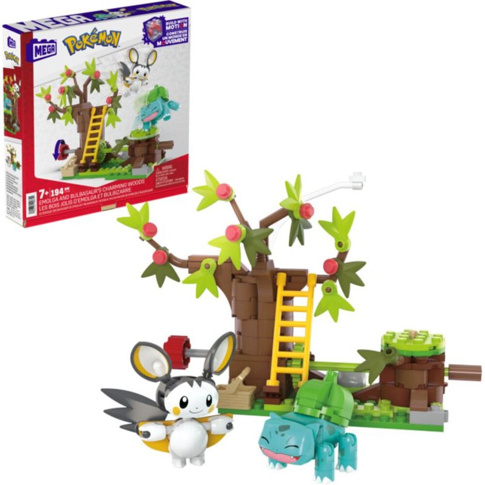 MEGA BLOKS - Pokemon: Emolga and Bulbasaur's Charming Woods, 194 Piece Buiding